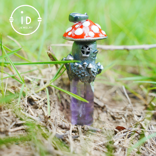 Fairy Tale Mushroom House Necklace Inspired by Childhood Dreams | Handmade Crystal Fairy Pendant Full of Memories & Imagination