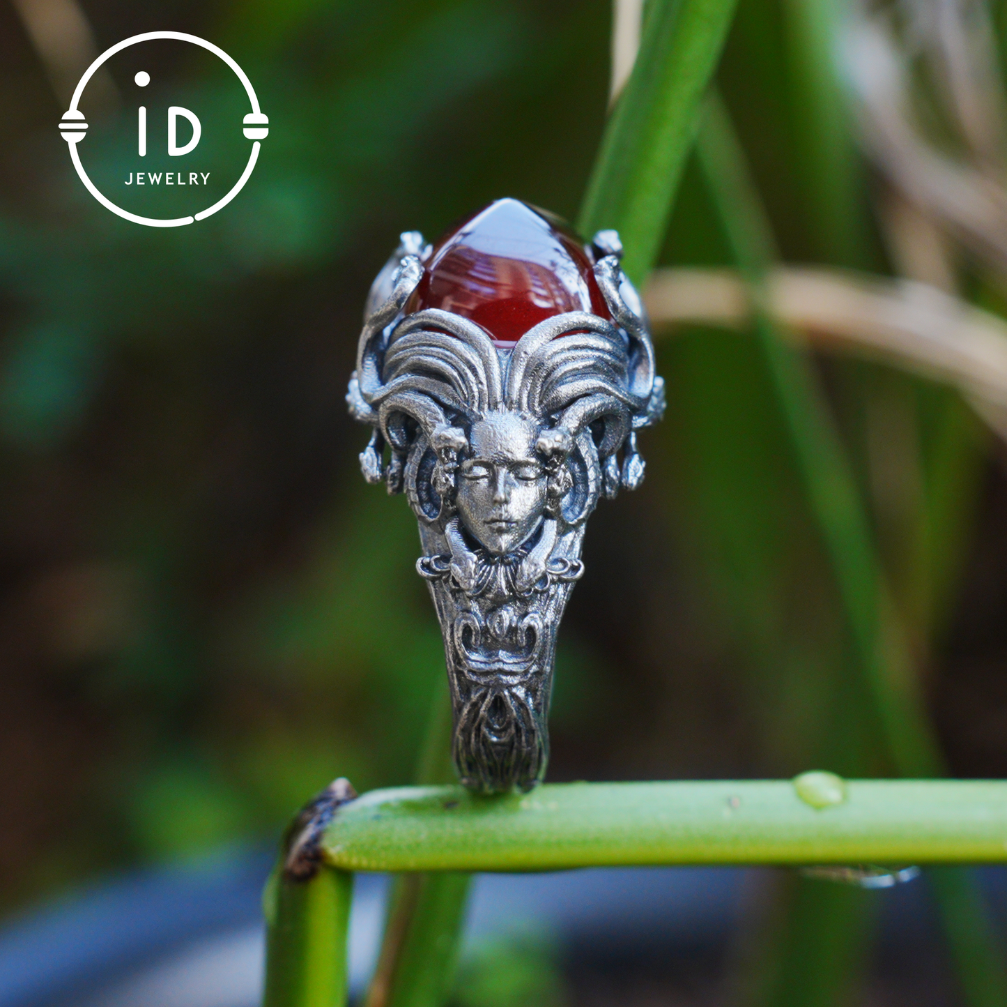 Handmade Gothic Ring | Mystical Jewelry with Agate | Baroque Style