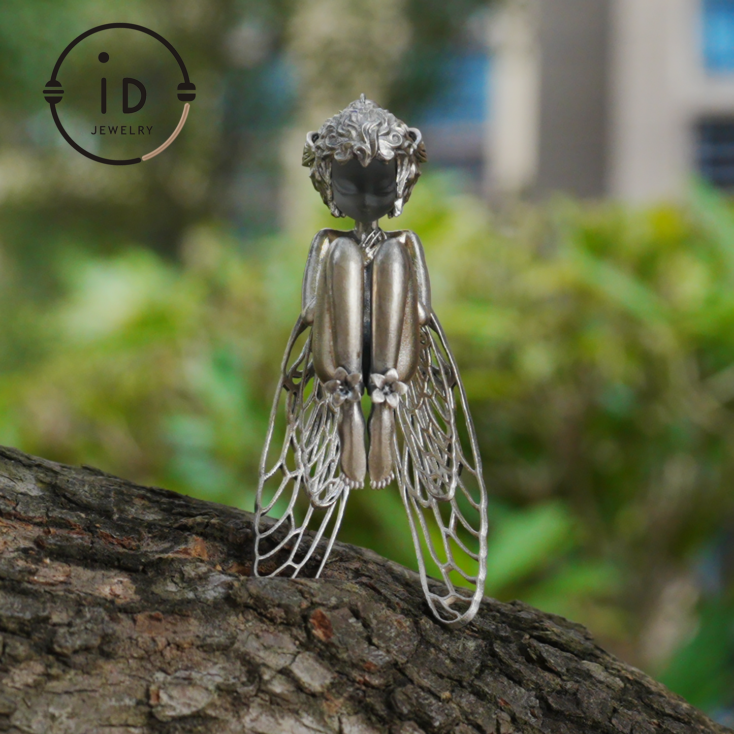 S925 Silver Elf Pendant Necklace with White Crystal, Gothic Vintage Fairy Tale Jewelry Fantasy Talisman Amulet Gift for Her Birthday or Yule