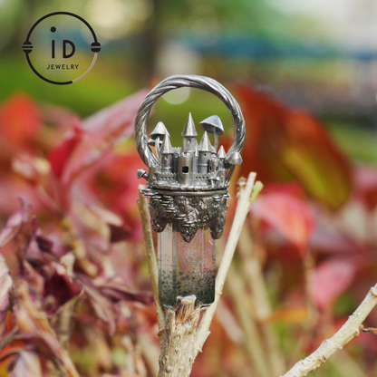 Handcrafted Castle Pendant, 925 Silver, Unique Fantasy Jewelry, Magic Castle Necklace, Perfect Fantasy Gift, Mystical Jewelry