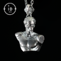 Heroic Courage Pendant - Silver Necklace with Green Zircon, Handcrafted Mythological Design, Strength & Resilience Symbol