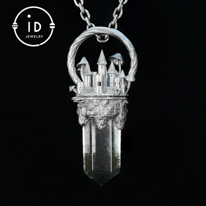 Handcrafted Castle Pendant, 925 Silver, Unique Fantasy Jewelry, Magic Castle Necklace, Perfect Fantasy Gift, Mystical Jewelry