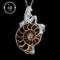 Mermaid Seashell Fossil Pendant, Handcrafted Ocean Goddess Amulet, Spiritual Protection Jewelry, Mythical Art Design, Siren Sea Gift