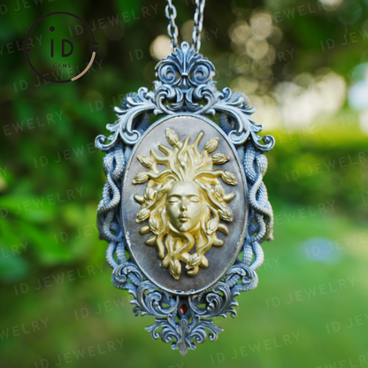 Hand-Carved Medusa Amethyst Pendant | Raised Serpent Frame in 925 Sterling Silver | Gothic Talisman for Powerful Self-Empowerment