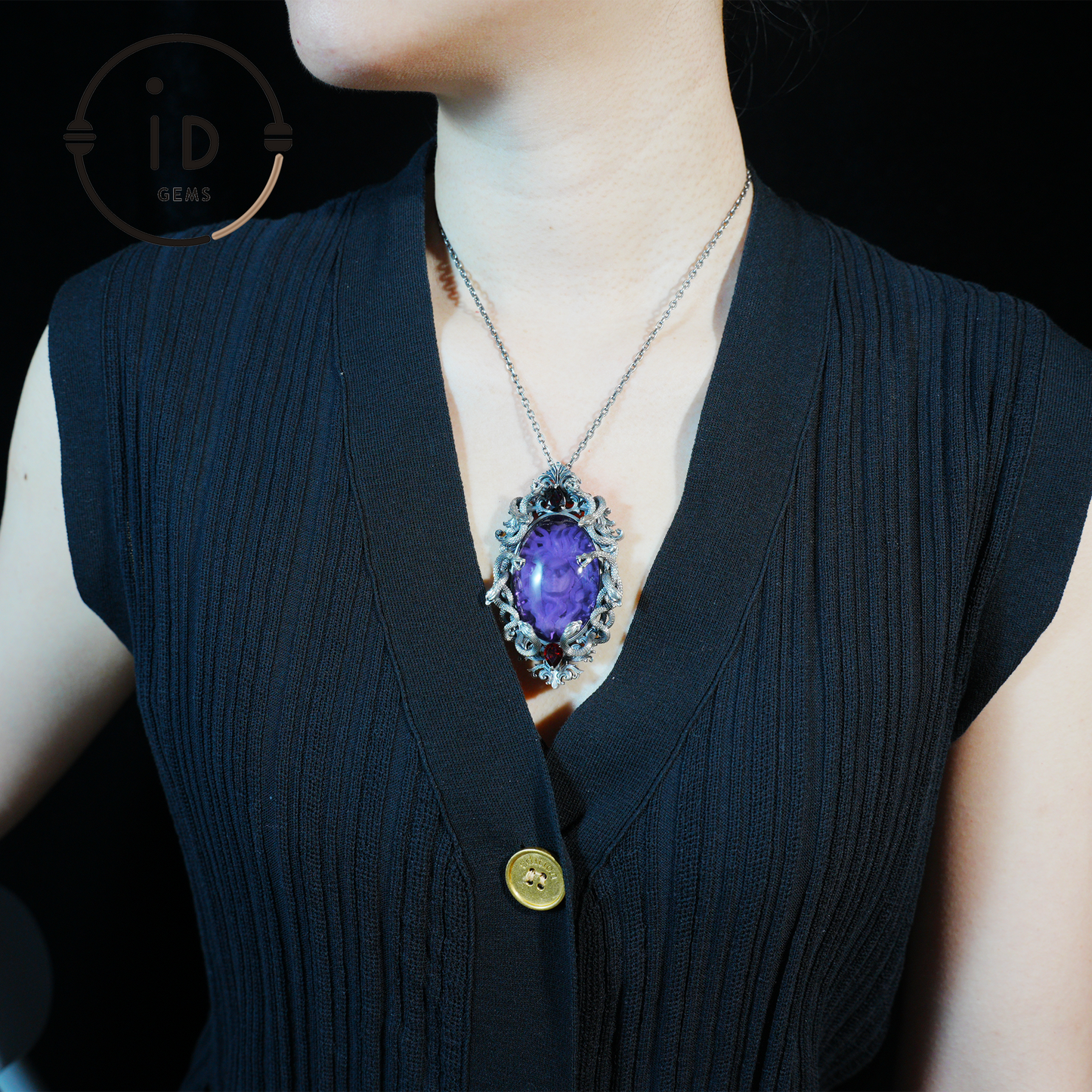 Hand-Carved Medusa Amethyst Pendant | Raised Serpent Frame in 925 Sterling Silver | Gothic Talisman for Powerful Self-Empowerment