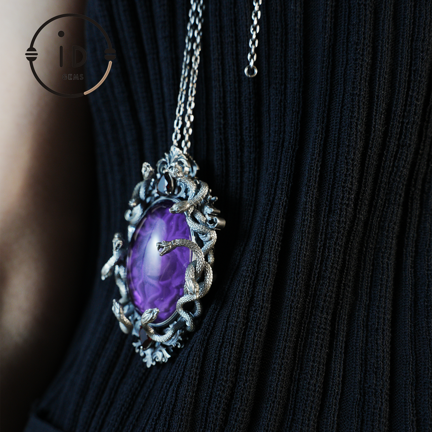 Hand-Carved Medusa Amethyst Pendant | Raised Serpent Frame in 925 Sterling Silver | Gothic Talisman for Powerful Self-Empowerment