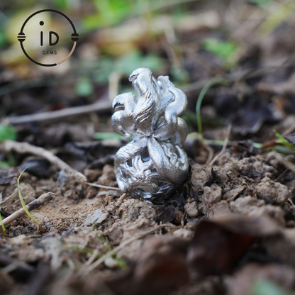 Fox Pendant with Ghost Quartz, Nine-Tailed Spirit Amulet, Handcrafted Fantasy Jewelry, Dreamy Forest Totem Necklace, Mythical Design