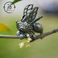 Handmade 925 Silver Bee Pendant Necklace, Busy-Bee Good-Luck Charm, Garden Nature Jewelry, Birthday Mother’s Day Christmas Eco Gift