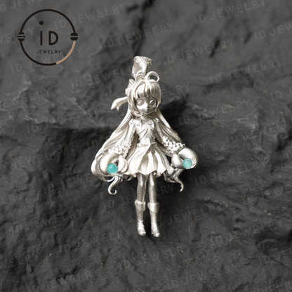 Cancer Zodiac Pendant with Amazonite – Handmade Star Sign Amulet Jewelry, Cute Horoscope Girl Charm for Astrology Lovers