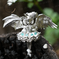 Gemini Zodiac Pendant – Fantasy Girl Charm with Galaxy Stone, Handmade Celestial Jewelry, Astrological Twin Symbol Necklace