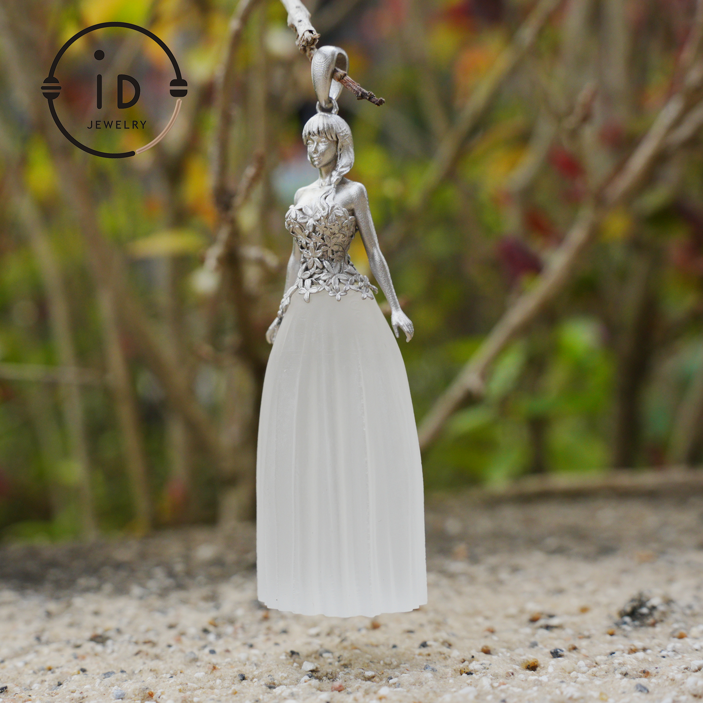 White quartz pendant of promise – A spiritual gift for her – Symbol of peace, strength & devotion – Handcrafted in 925 sterling silver