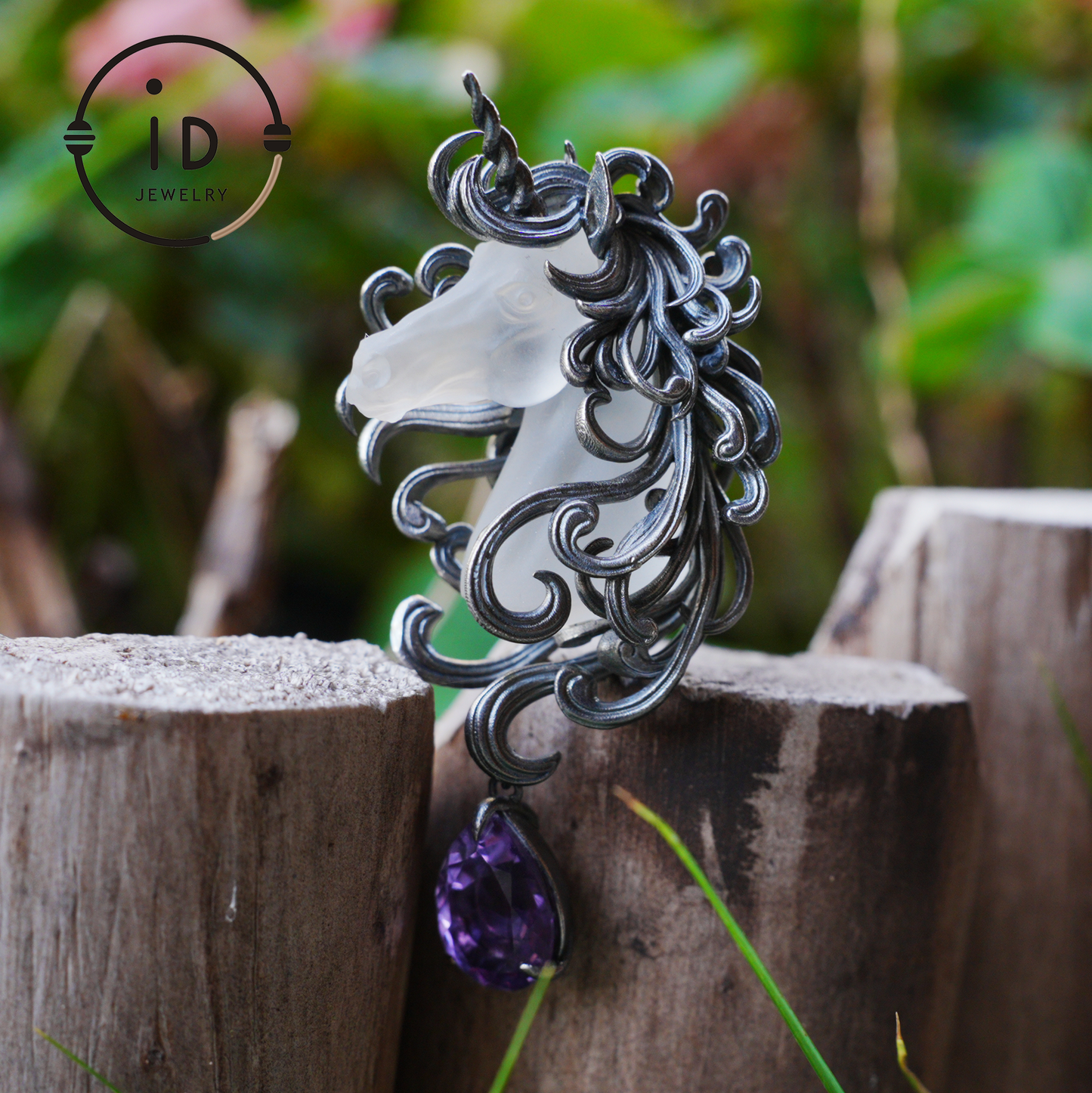 Unicorn Totem Necklace | Handmade 925 Sterling Silver | Fantasy Gift | Finely Carved Flowing Mane | Couture Artisan Silver Jewelry
