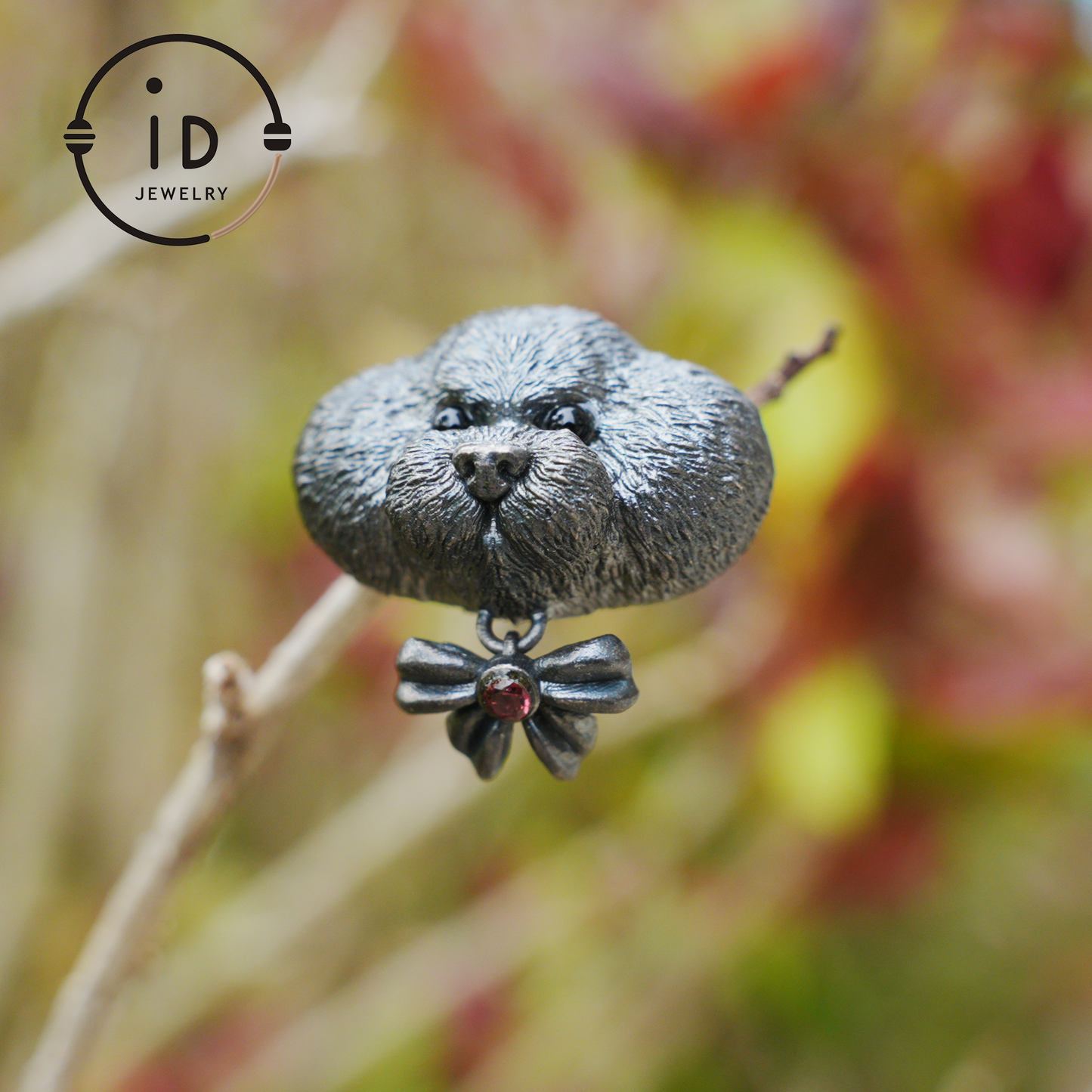 Guardian Dog Pendant, Black Onyx Emotional Amulet, Handmade Fantasy Jewelry, Night Spirit Totem, Storytelling Animal Charm