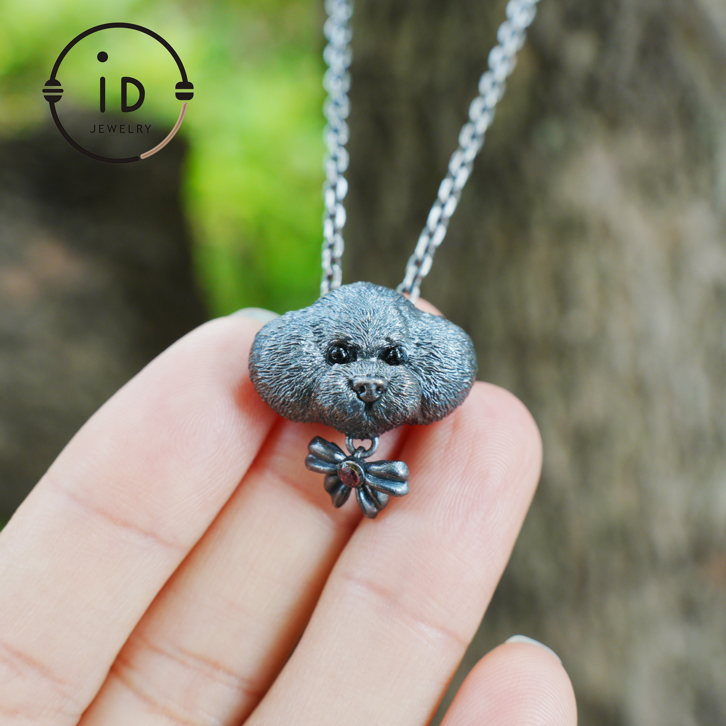 Guardian Dog Pendant, Black Onyx Emotional Amulet, Handmade Fantasy Jewelry, Night Spirit Totem, Storytelling Animal Charm