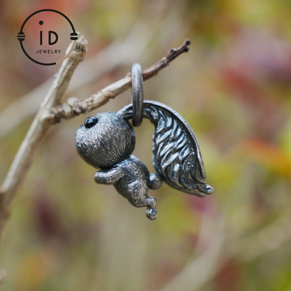 Rabbit Pendant – Leaping Bunny Totem with Onyx Eyes, Handmade Animal Amulet, Symbol of Awakening and New Beginnings