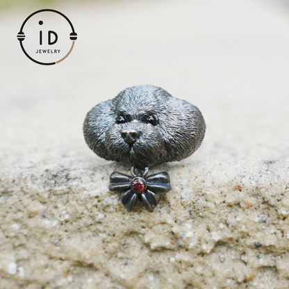 Guardian Dog Pendant, Black Onyx Emotional Amulet, Handmade Fantasy Jewelry, Night Spirit Totem, Storytelling Animal Charm