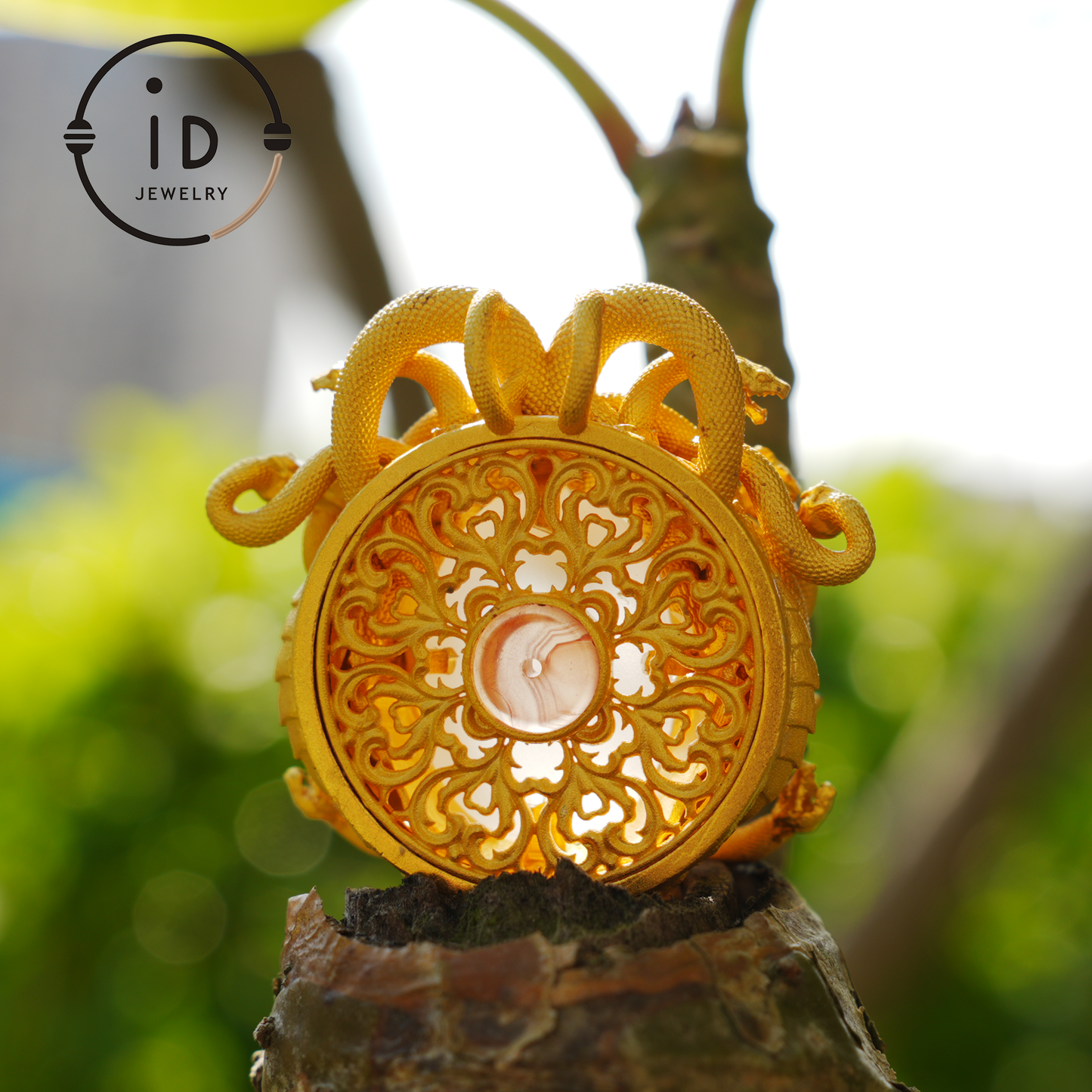 Medusa Pendant | Handmade 925 Silver & White Crystal | Mythical Statement Jewelry