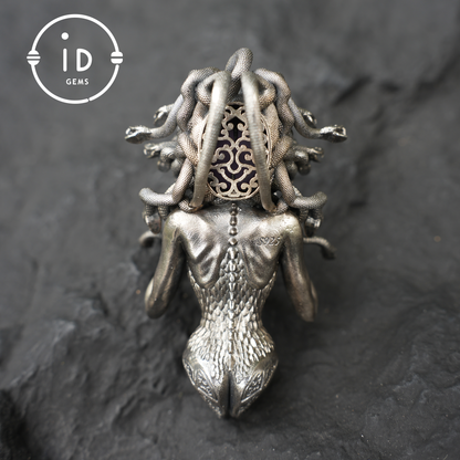 Amethyst Snake Pendant | Gothic 925 Silver Sculpture | Mystical Halloween Gift for Her