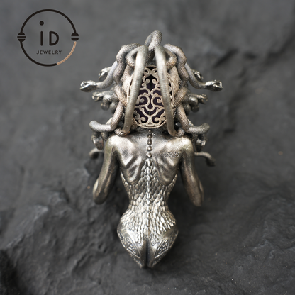 Amethyst Snake Pendant | Gothic 925 Silver Sculpture | Mystical Halloween Gift for Her