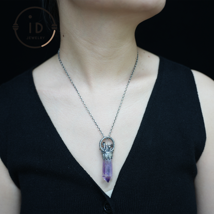 Handgefertigter Schlossanhänger, 925 Silber, Einzigartiger Fantasyschmuck, Magische Schlosskette, Perfektes Fantasygeschenk, Mystischer Schmuck