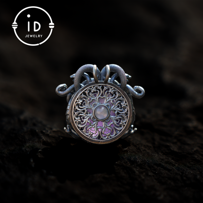 Medusa Pendant, 925 Sterling Silver, Handcrafted with Amethyst Crystal, Mythical Jewelry, Unique Gift
