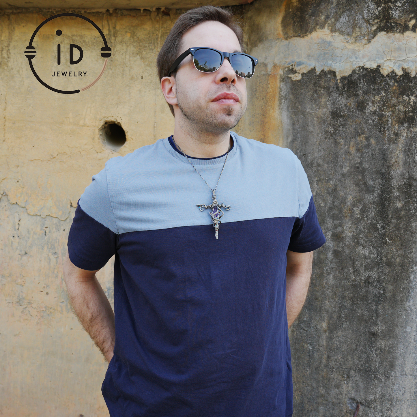 Gothic Snake Pendant in 925 Sterling Silver with Amethyst and Glass Accents, Mystical Totem Necklace Gift for Her or Him