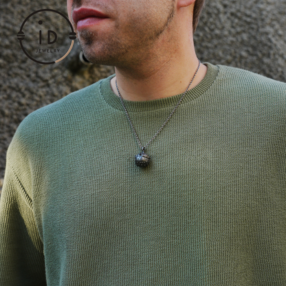 Fish Pendant made of 925 Sterling Silver with Black Onyx in Fairytale Style · Gift for Her · Solid Talisman for Nature Lovers