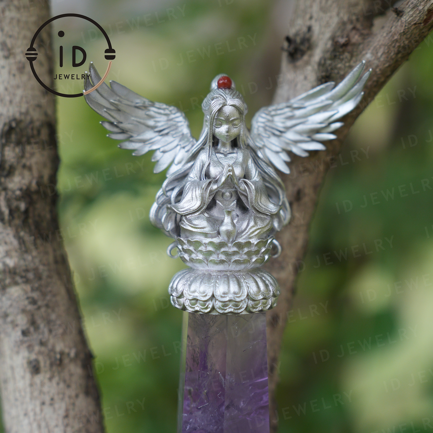 Oriental Spiritual Amethyst Pendant Necklace｜Handmade 925 Silver Jewelry｜Meditation Energy Amulet Gift for Soul Friends