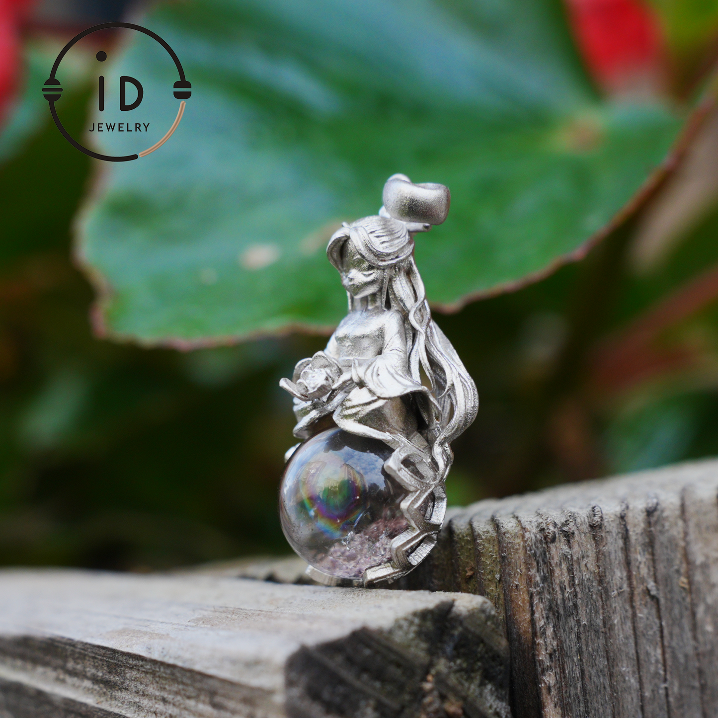 Phantom Quartz Pendant 925 Silver Figurative Jewelry Gothic Fairy Style Talisman Handmade Gift for Her Birthday Christmas Mystic