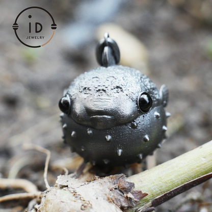 Fish Pendant made of 925 Sterling Silver with Black Onyx in Fairytale Style · Gift for Her · Solid Talisman for Nature Lovers