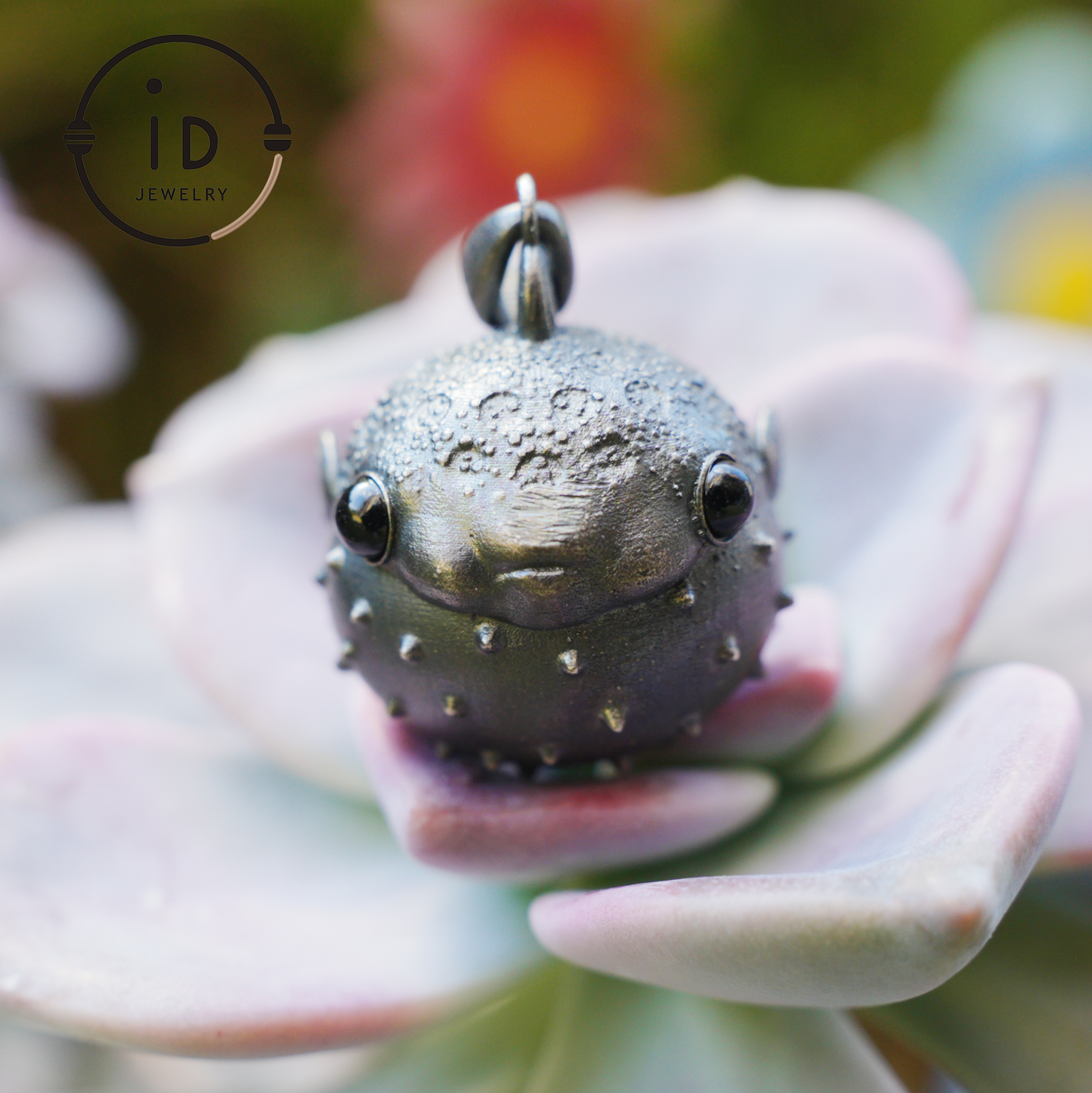 Fish Pendant made of 925 Sterling Silver with Black Onyx in Fairytale Style · Gift for Her · Solid Talisman for Nature Lovers