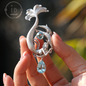 Traumhafter Ozean-Meerjungfrau-Anhänger - 925er Silber mit Aquamarin | Handgefertigter Fantasy-Schmuck