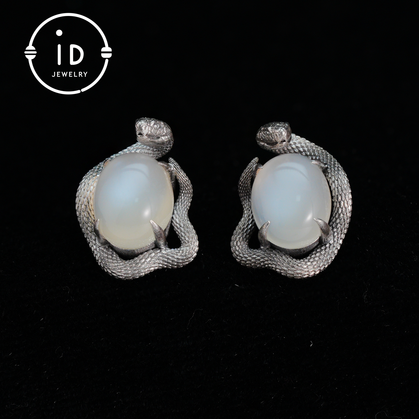 Handcrafted Gothic Stud Earrings with Snake Motif as Talisman for Transformation and Intuition, Ideal as Gift or Everyday Jewelry