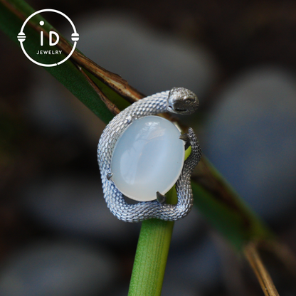 Handcrafted Gothic Stud Earrings with Snake Motif as Talisman for Transformation and Intuition, Ideal as Gift or Everyday Jewelry