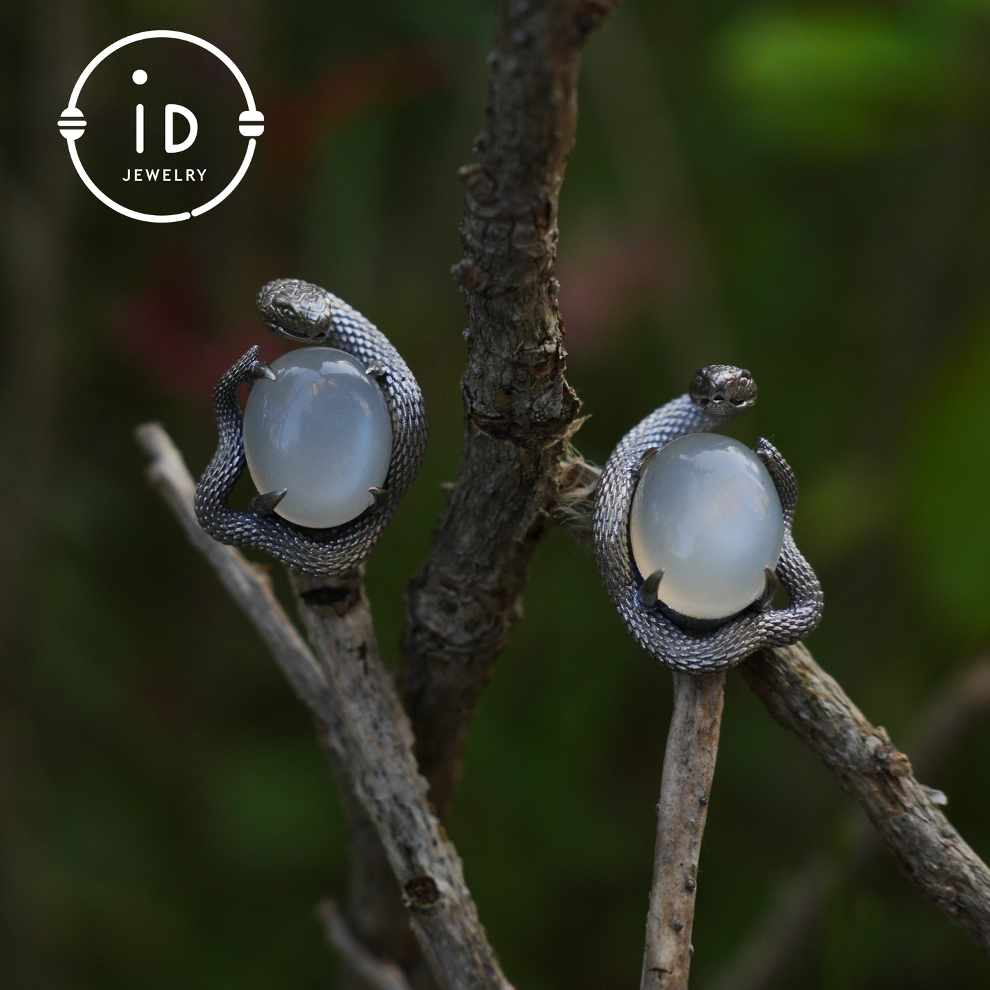 Handcrafted Gothic Stud Earrings with Snake Motif as Talisman for Transformation and Intuition, Ideal as Gift or Everyday Jewelry