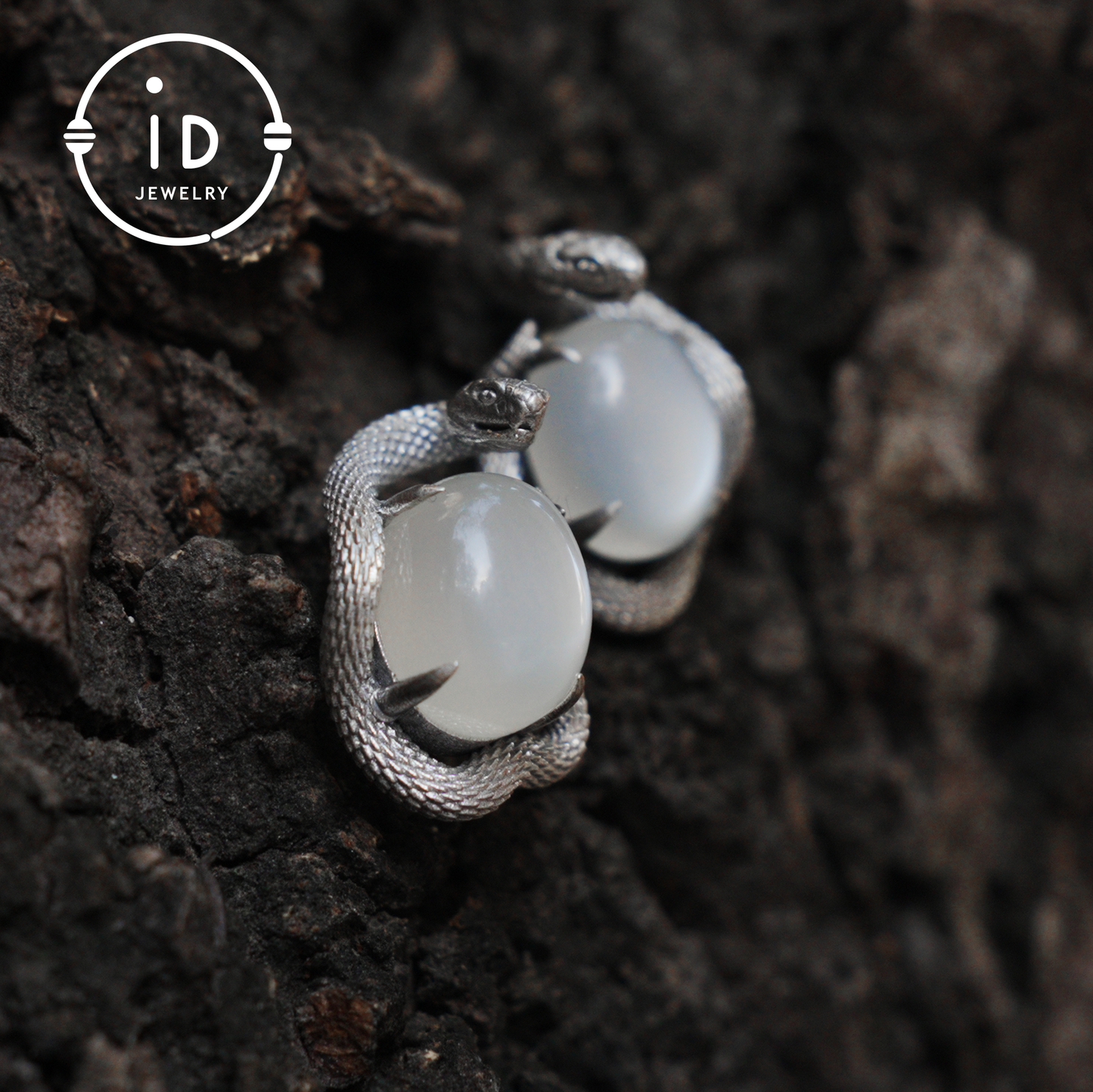 Handcrafted Gothic Stud Earrings with Snake Motif as Talisman for Transformation and Intuition, Ideal as Gift or Everyday Jewelry