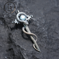 925 Silver Sword Necklace | Natural Topaz Amulet Pendant | Gothic Unisex Jewelry | Mystical Sword Talisman | Fantasy Themed Gift