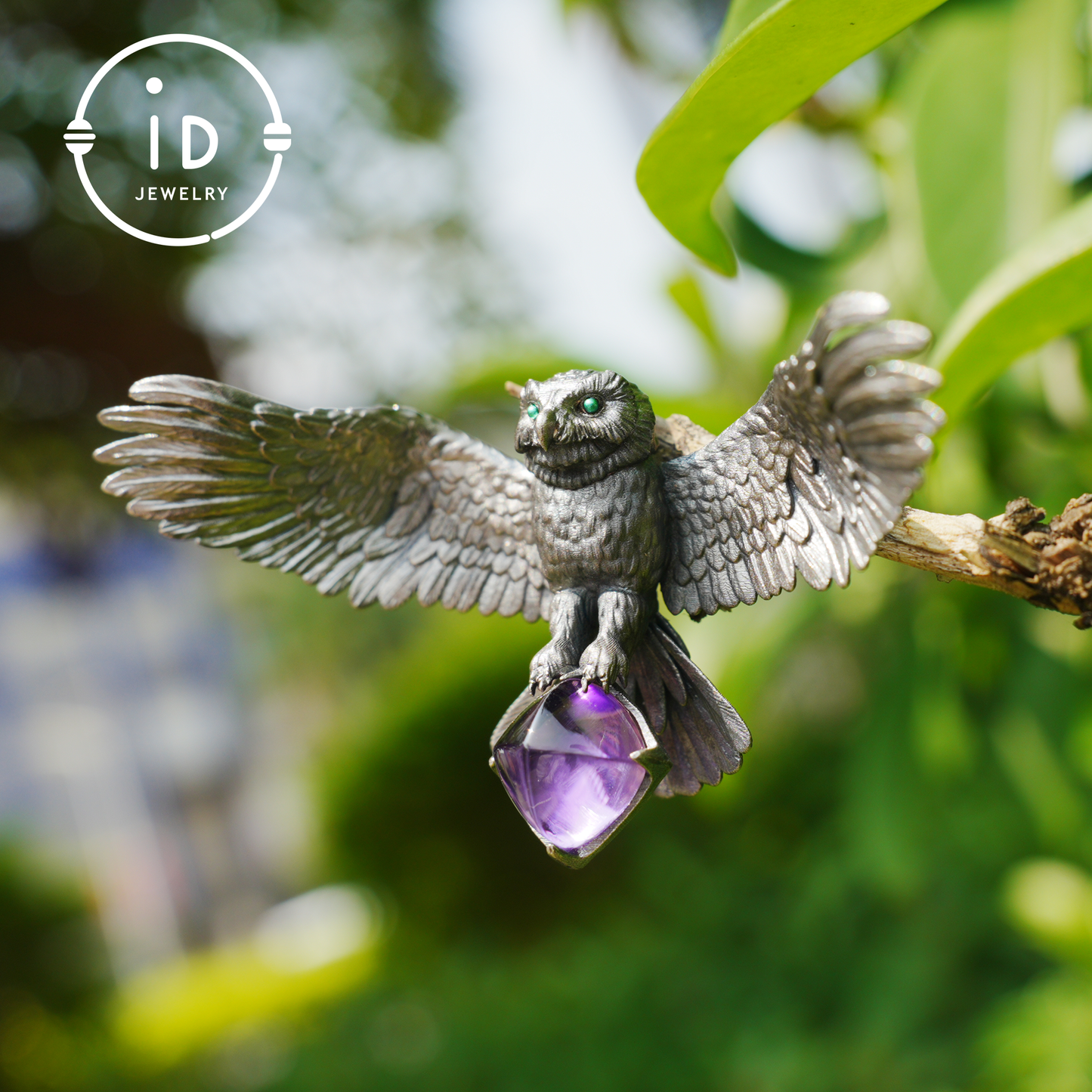 Spread-Wing Owl Necklace｜Animal Totem Amulet｜925 Sterling Silver, Hand-Carved｜Winged Design｜Nature-Themed Necklace