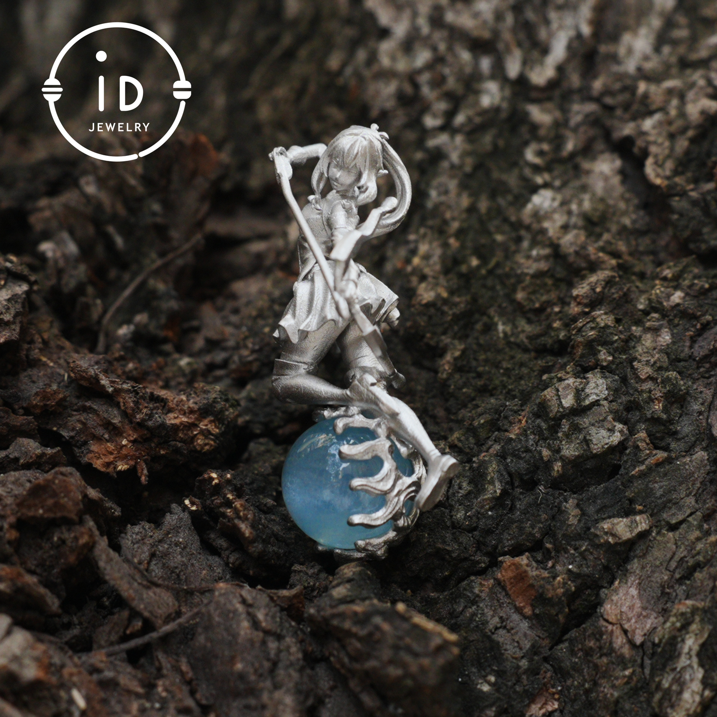 Sagittarius Archer Pendant Necklace in 925 Sterling Silver with Aquamarine – Handcrafted Zodiac Jewelry for Men or Woman