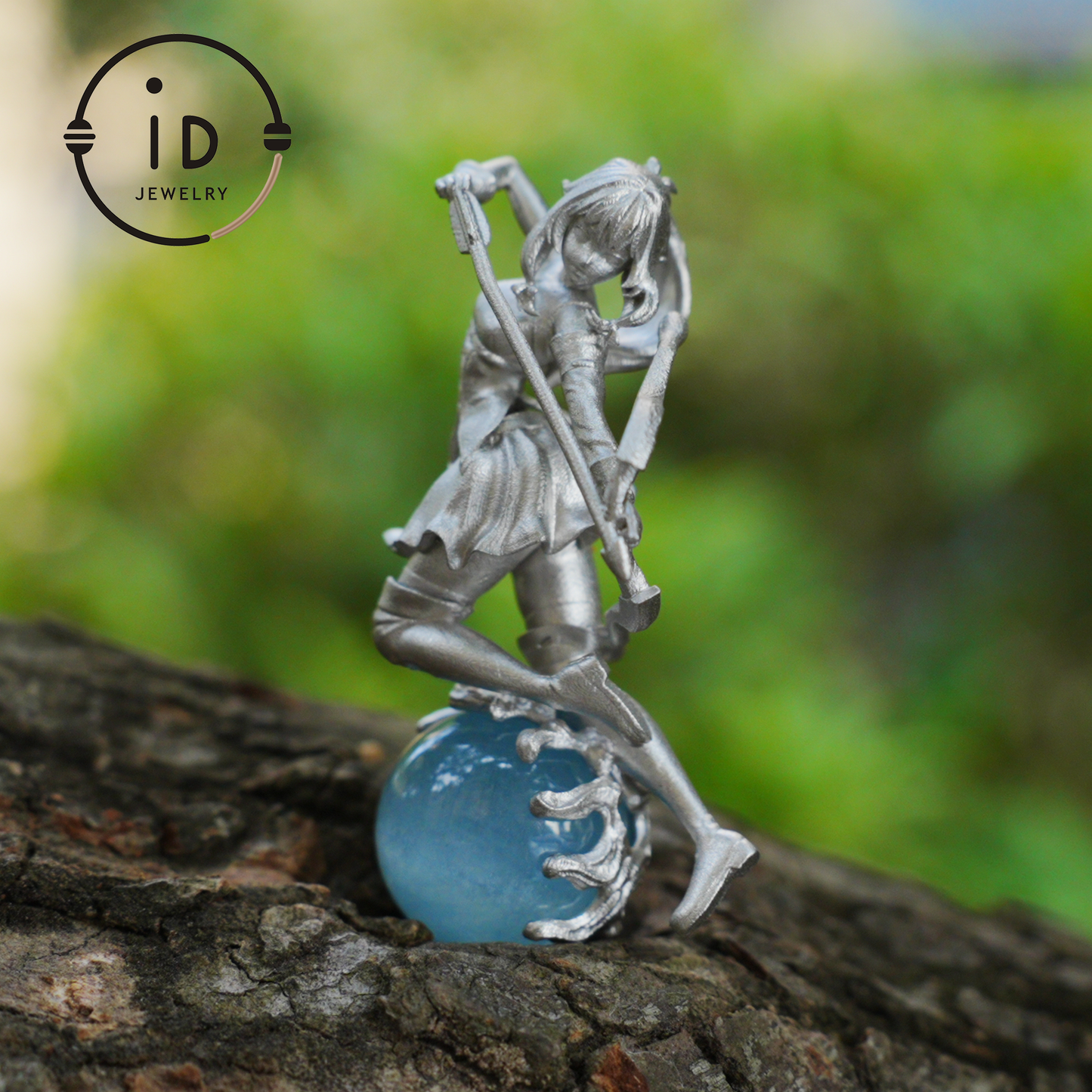 Sagittarius Archer Pendant Necklace in 925 Sterling Silver with Aquamarine – Handcrafted Zodiac Jewelry for Men or Woman