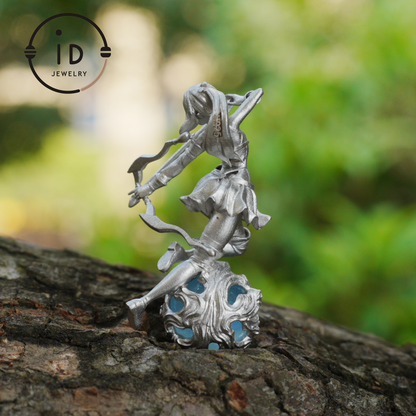 Sagittarius Archer Pendant Necklace in 925 Sterling Silver with Aquamarine – Handcrafted Zodiac Jewelry for Men or Woman