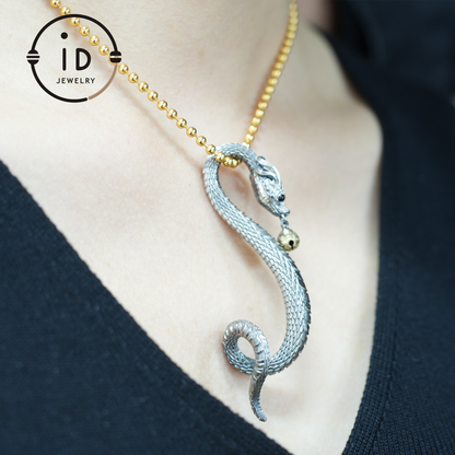 Eternal Coil Dragon Snake Brooch - 925 Sterling Silver| Handcrafted Serpent Design| Unique Fantasy Jewelry