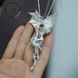 925 Sterling Silver Gemini Pendant – Zodiac Jewelry with Angel Wings and Snake Design