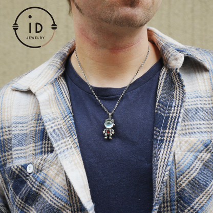 925 silver pendant with abalone shell & red garnet, handmade animal totem necklace in gothic fairytale style, gift for her, birthday