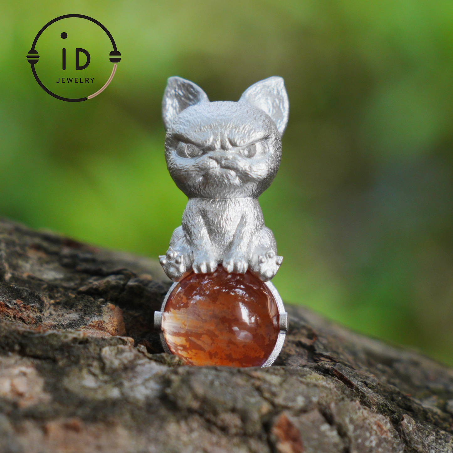 Silver Dog Pendant with Red Resin Stone, 925 Sterling Silver Necklace, Fairytale Animal Jewelry, Gift for Her Birthday