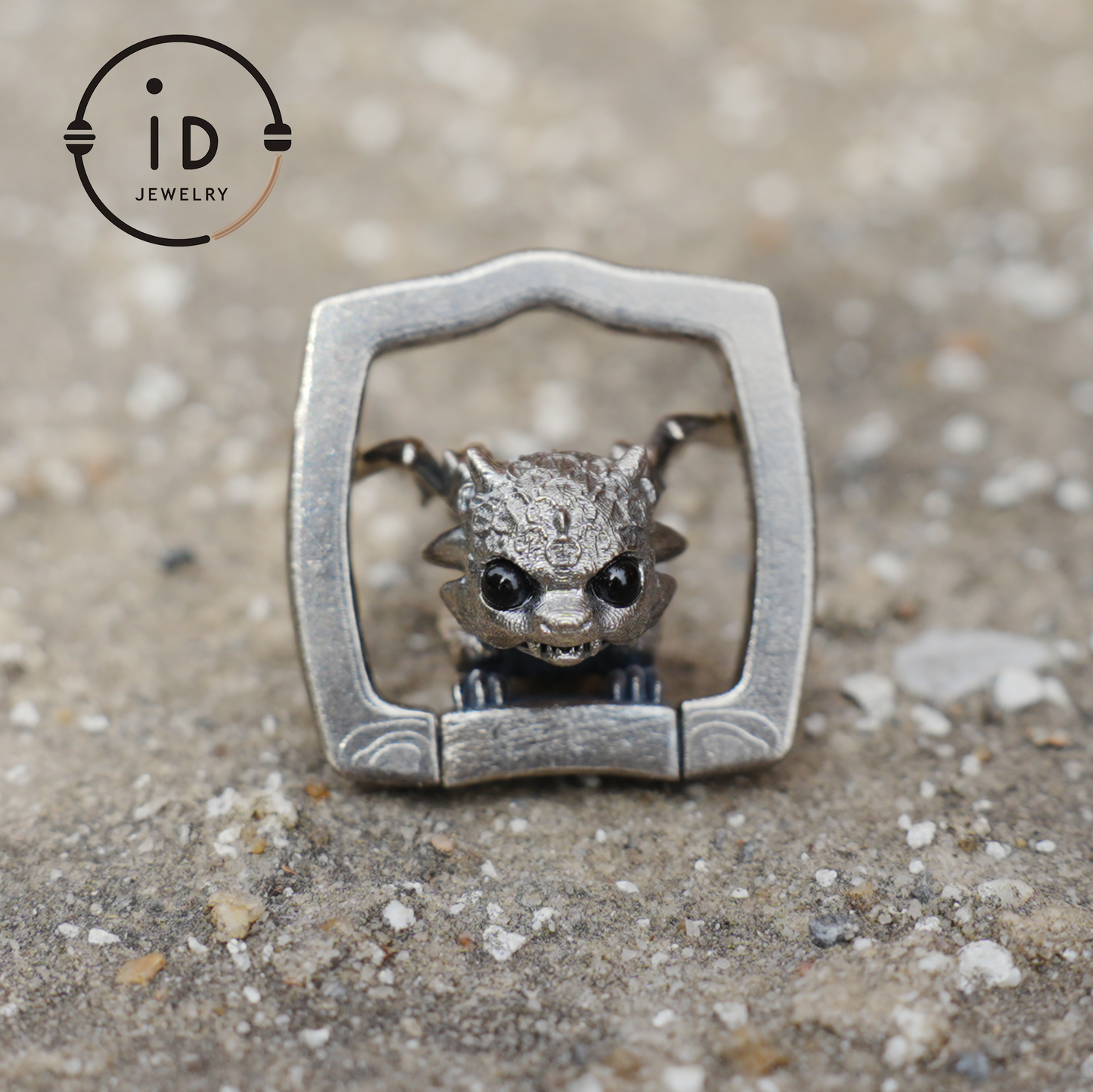 Dragon Ring and Pendant in 925 Sterling Silver with Black Onyx, Handcrafted Gothic Fantasy Jewelry Gift for Men and Women