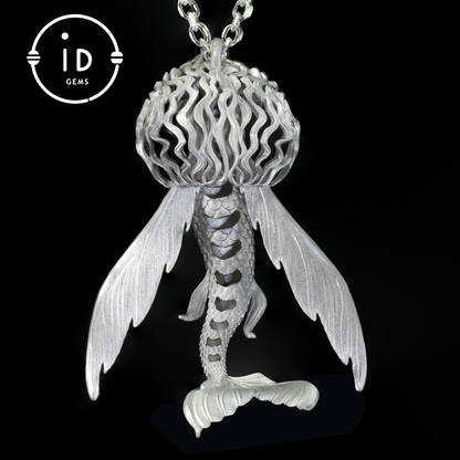 925 Sterling Silver Mermaid Pearl Pendant Necklace Hand-Carved Ocean Fantasy Jewelry |Protection Talisman & Symbol of Love Unique Gift Idea