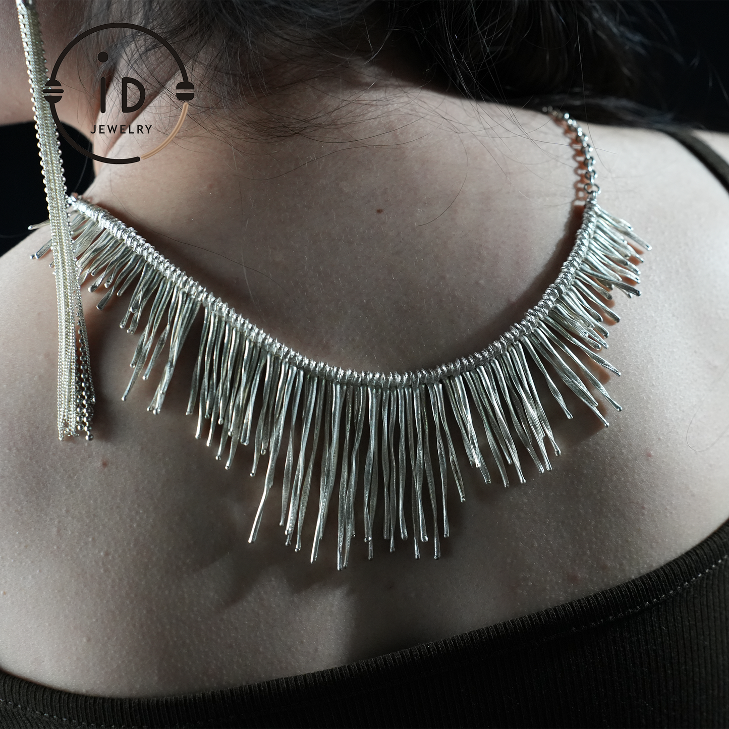 Handgemachte Boho Halskette, Fransen Halskette, Ethno Schmuck, Statement Silber Halskette, Vintage Boho Halskette, Festival Schmuck, Geschenk für Sie