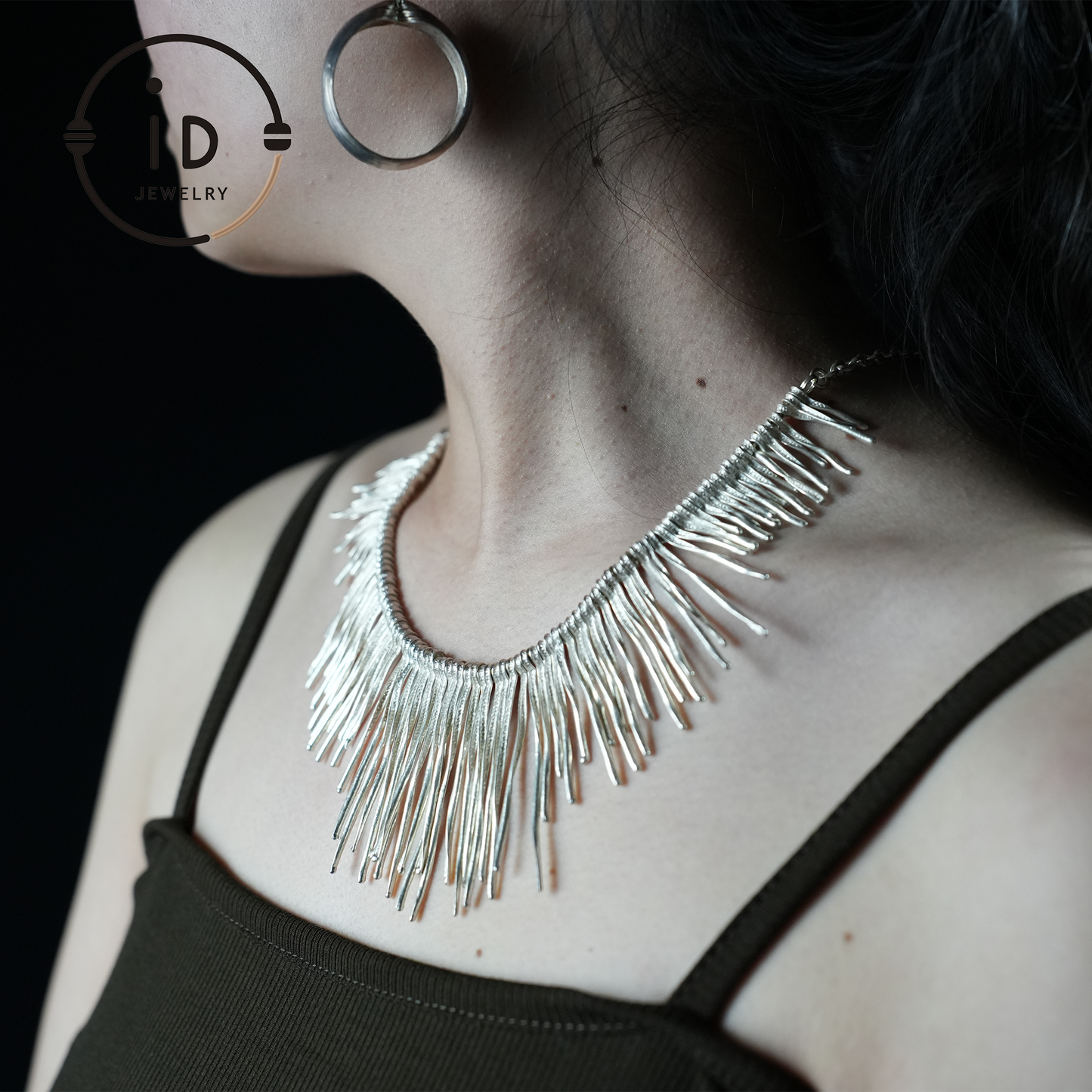 Handgemachte Boho Halskette, Fransen Halskette, Ethno Schmuck, Statement Silber Halskette, Vintage Boho Halskette, Festival Schmuck, Geschenk für Sie