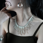 Handgemachte Boho Halskette, Fransen Halskette, Ethno Schmuck, Statement Silber Halskette, Vintage Boho Halskette, Festival Schmuck, Geschenk für Sie